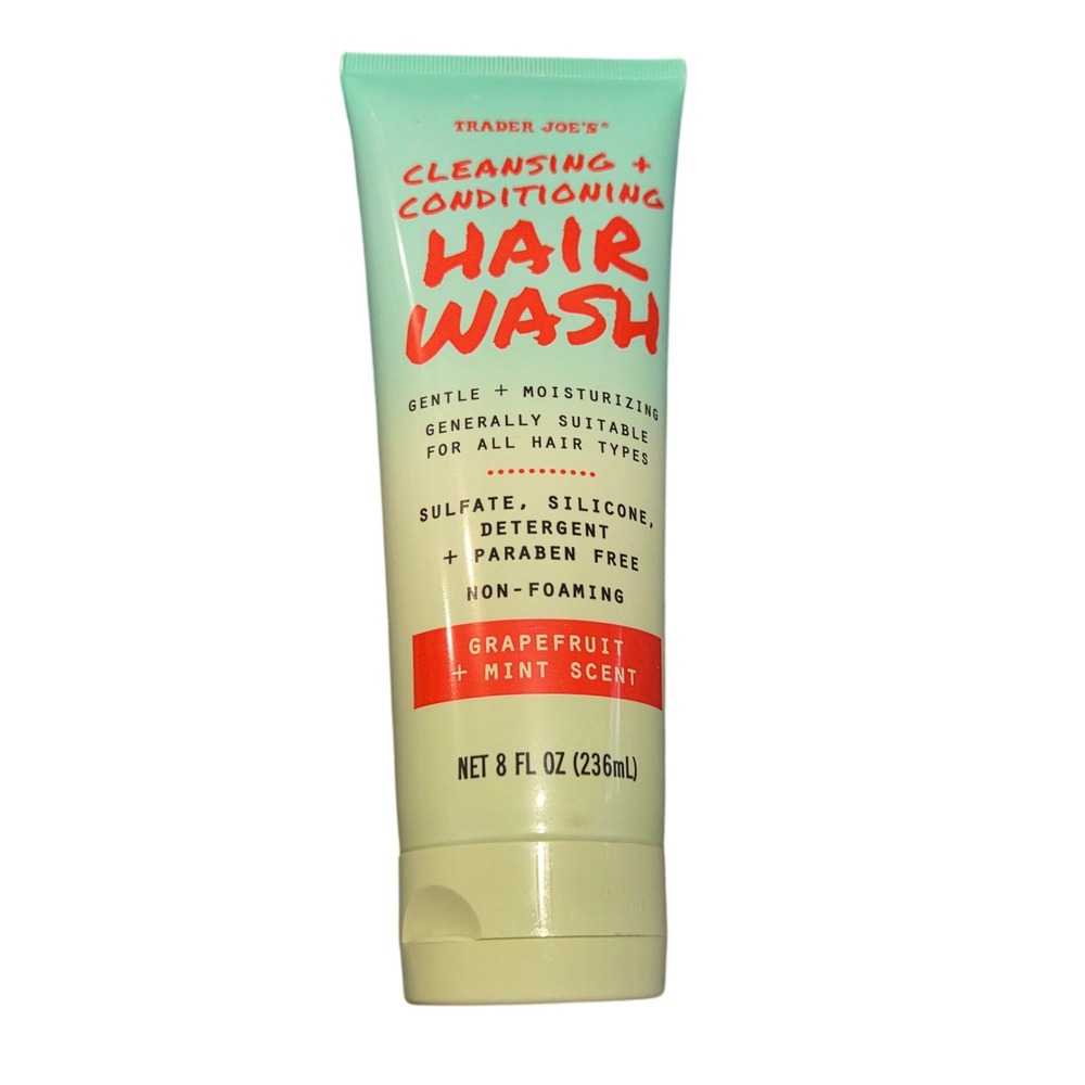 Trader Joe's Cleansing Conditioning Hair Wash Grapefruit Mint 8 oz Clean Cult